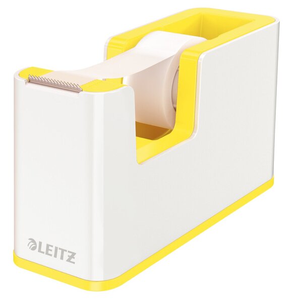 LEITZ Tischabroller WOW Duo Colour, bestückt, gelb mit zweifarbigem WOW Effekt 