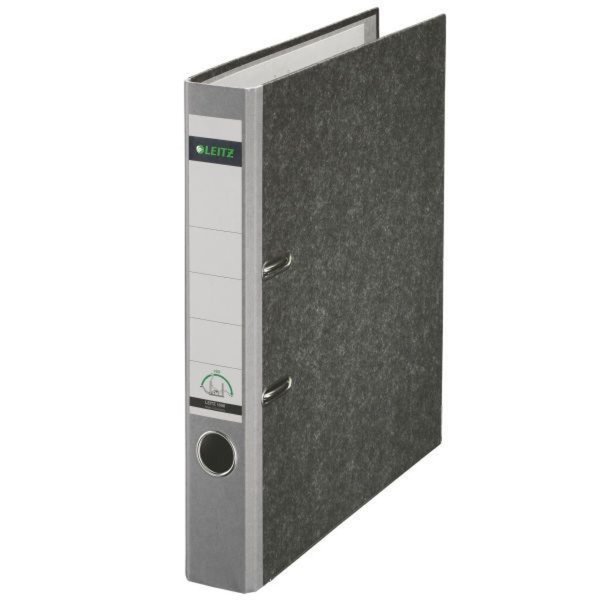 LEITZ Wolkenmarmor-Ordner, 180 Grad, DIN A4, 52 mm, grau farbiger Rücken, Einba