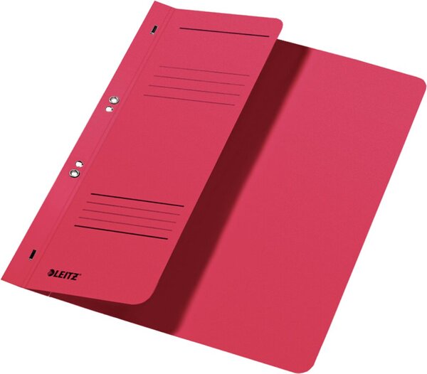 LEITZ Ösenhefter, DIN A4, Manilakarton, rot, Amtsheftung 250 g-qm, 1-2 Vorderde