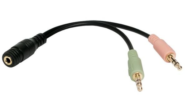LOGILINK CA0020 0.15m 3.5mm 2 x 3.5mm Schwarz Audio-Kabel (CA0020)