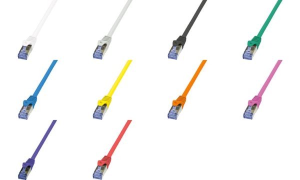 LOGILINK CQ3024S S/FTP Patchkabel Kat.6A PrimeLine rot -   0,50m