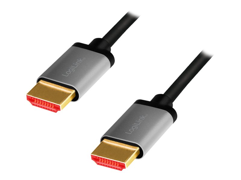 LOGILINK HDMI cable, A/M to A/M, 8K/60 Hz, alu, black/grey, 1 m