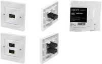 LOGILINK HDMI wall plate with coupler HDMI F/F, 2-port, white