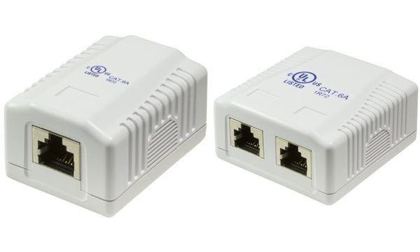 LOGILINK NP0074 Dose Cat.6A Anschlussdose Aufputzbox 2x RJ45 STP