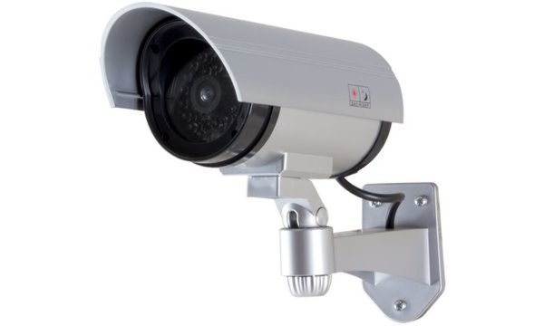 LOGILINK Security Kamera Attrappe Außen mit Rotem LED Lic
