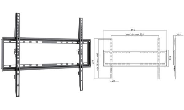 LOGILINK TV-Wandhalterung, Festmontage, 37"-70