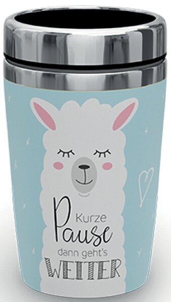Becher to go 240ml Motiv Lama Innen Edelstahl, Aussen Kunststoff