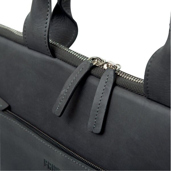Laptoptasche Rate, Leder, grau Tragegriffe, Trolleyband Laptoptasche Rate, Leder, grau Tragegriffe, Trolleyband
