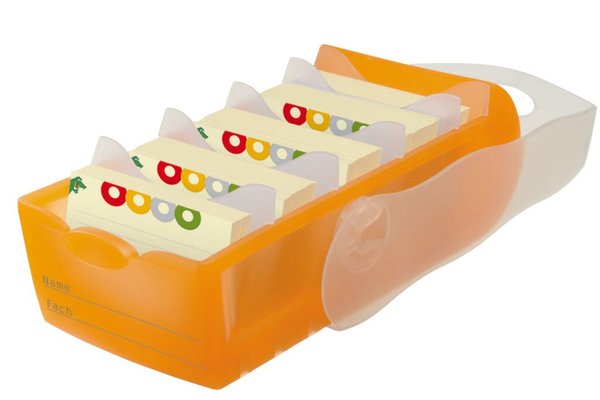 Lernkartei Karteibox A7 Croco quer für 900 Karten 121x246x85mm