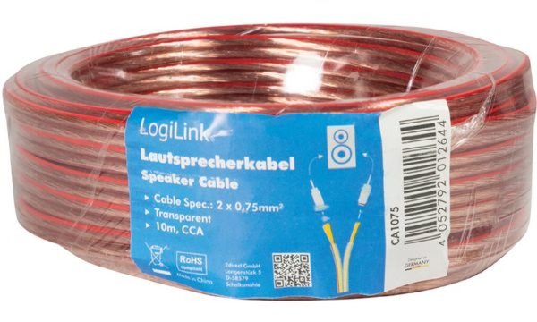 LogiLink Lautsprecherkabel, 2 x 2,5 0 qm, 10 m (11116288)