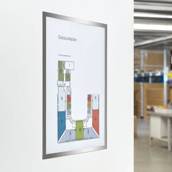 MAGNETOPLAN 1130332 Magnetrahmen Silber DIN A4