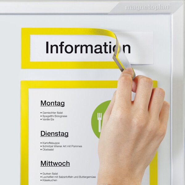 MAGNETOPLAN 1131702 Magnetrahmen Gelb DIN A4 hoch, DIN A5 quer