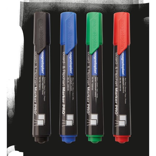 MAGNETOPLAN Whiteboardmarker Set Pro+ Schwarz, Blau, Rot, Grün 12281 4 St./Pack.