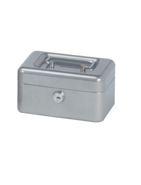 MAUL Geldkassette, silber, Maße: (B)152 x (T)125 x (H)81 mm aus lackiertem Stah