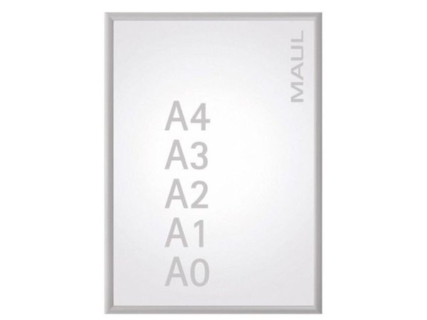 MAUL HEBEL Plakatrahmen standard, DIN A2, Aluminium-Rahmen silbereloxierter Alu