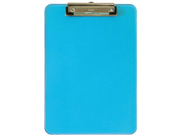 MAUL Klemmbrett MAULneon, DIN A4, transparent-blau aus Kunststoff, flache, vern