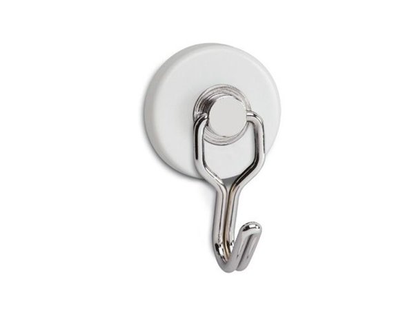 MAUL Magnet mit Karusell-Haken, Durchmesser: 35 mm, weiß Haftkraft 5 kg, Haken 