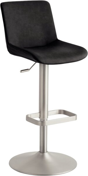 Bar-/Tresenhocker 1235 Gestell Chrom matt, schwarzgrau gepolsterter Sitz