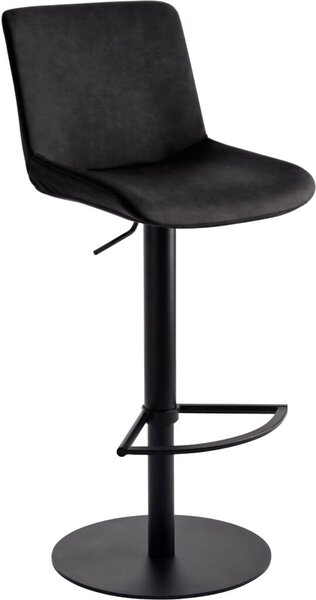 Bar-/Tresenhocker 1387,Gestell schwarz gepolsterte Sitzschale schwarzgrau