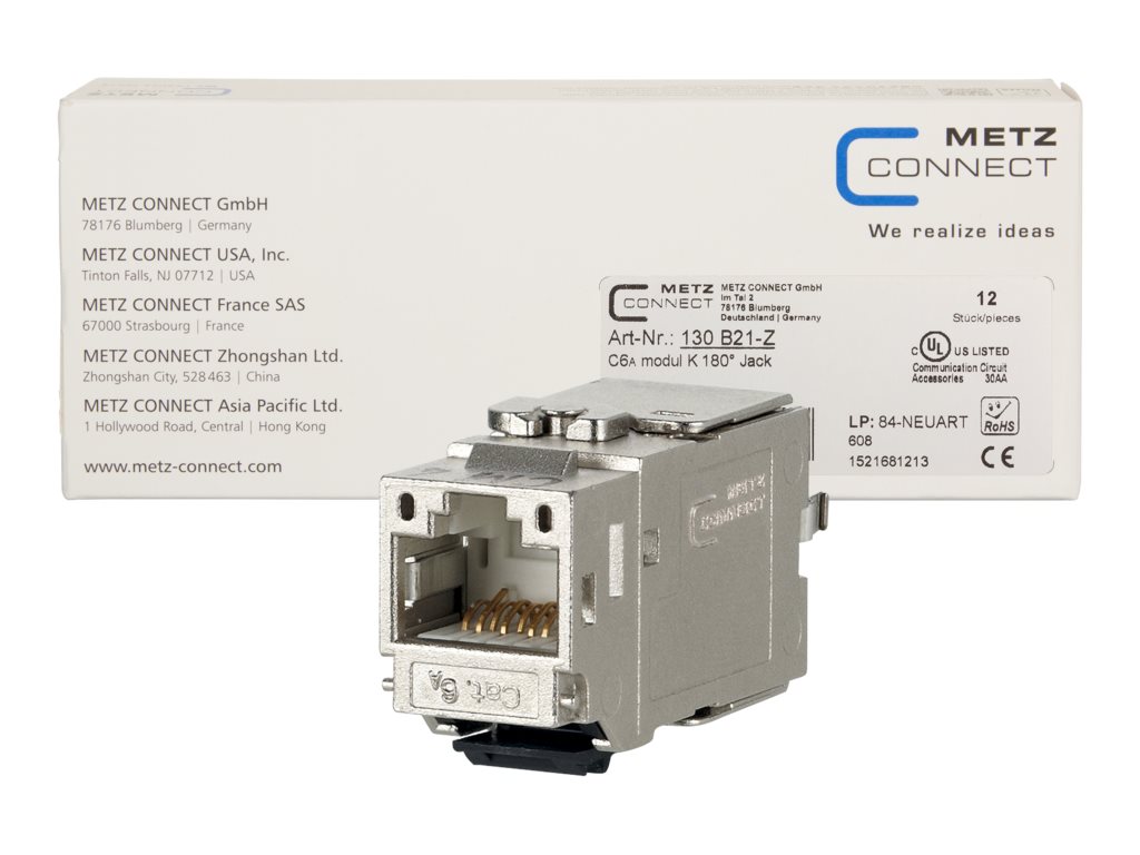 METZ CONNECT BTR C6A modul K 180° Jack 130B21-Z 12er Pack