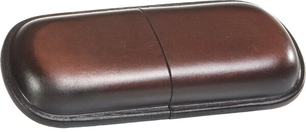 MIKA Brillenetui, groß, Sattelleder, braun