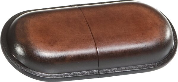 MIKA Brillenetui, klein, Sattelleder, braun