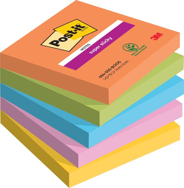 Post-it Haftnotizen Super Sticky Notes, 76 x 76 mm, Boost