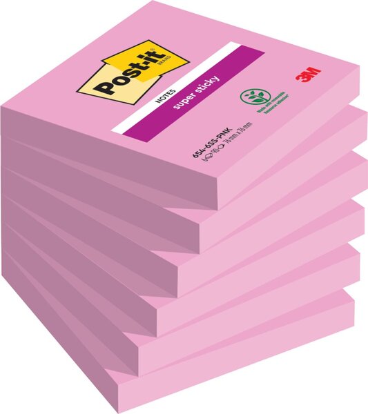 Post-it Haftnotizen Super Sticky Notes, 76 x 76 mm, pink