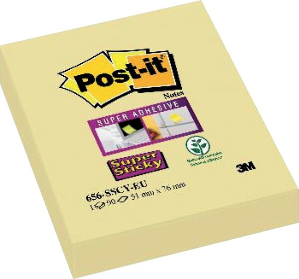 Post-it Super Sticky Notes Haftnotizen, 51 x 76 mm, gelb
