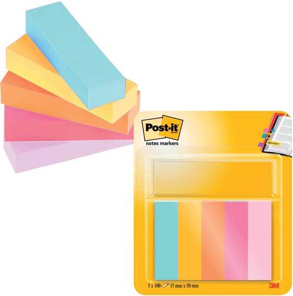 Post-it Haftstreifen Page Marker, 12,7 x 44,4 mm, Beachside