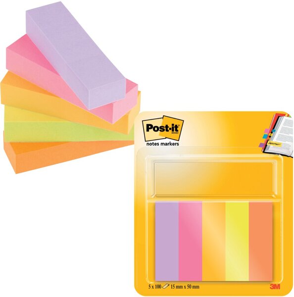Post-it Haftstreifen Page Marker, 12,7 x 44,4 mm, Energetic