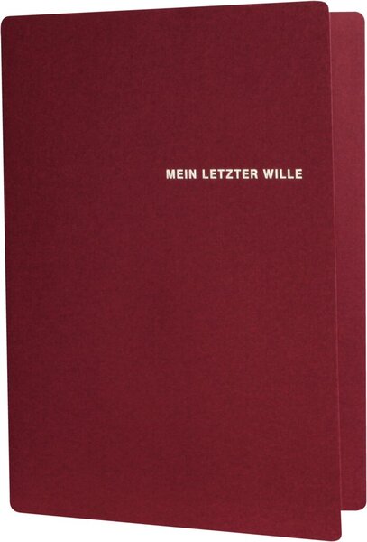 Mappe "Mein letzter Wille", 225x310mm Mappe "Mein letzter Wille", 225x310mm