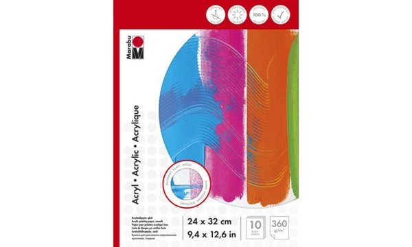 Marabu Acrylmalblock, 240 x 320 mm, 360 g/qm, 10 Blatt (57201438)