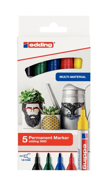 Marker 3000 Rundspitze 1,5-3mm, nachfüllbar, 5er-Etui