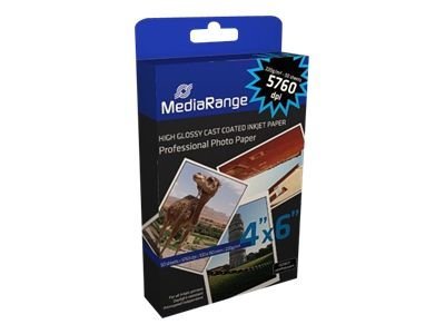 MediaRange 4x6 photo paper high glossy cast coated 220g, 50 sheets