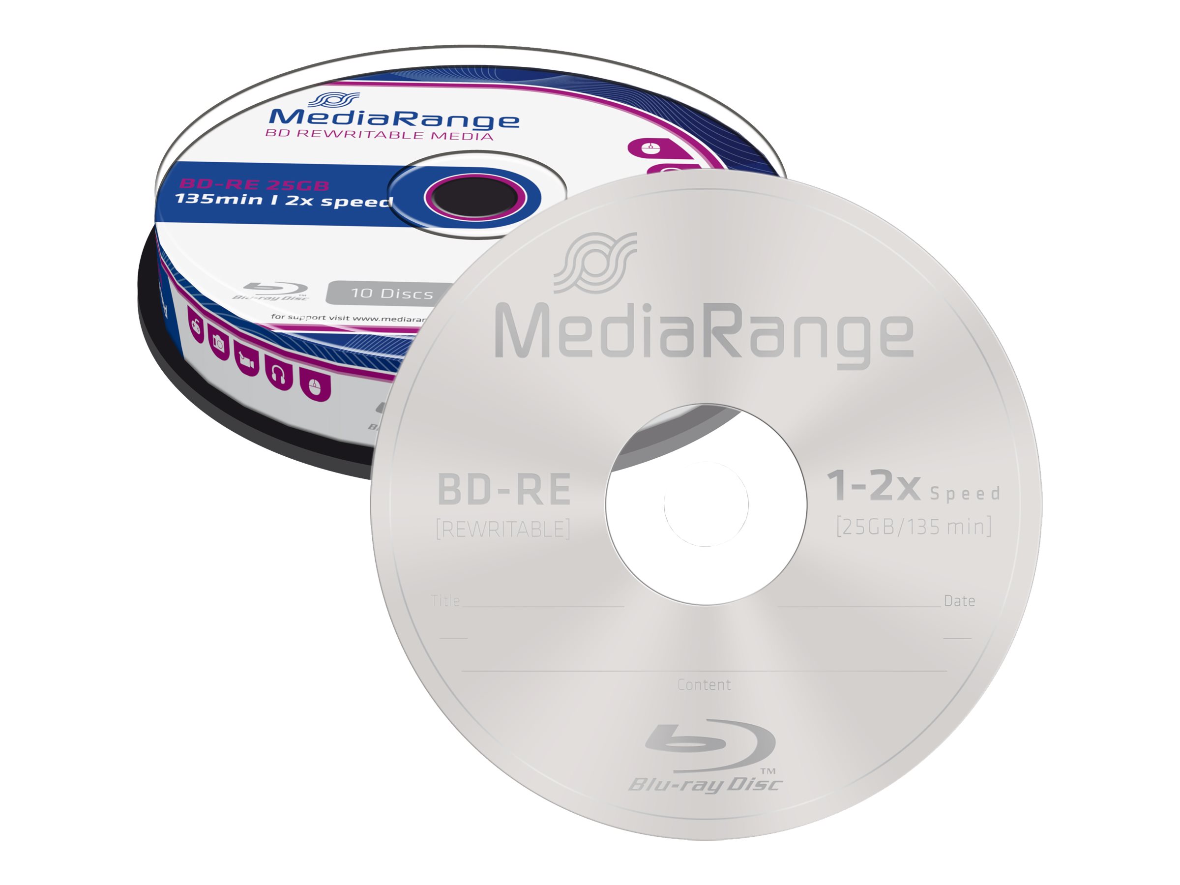 MediaRange BD-RE rewritable 2x Cake10 Mindestabn. VPE=5 Stck.=149,50 MediaRange BD-RE rewritable 2x Cake10 Mindestabn. VPE=5 Stck.=149,50