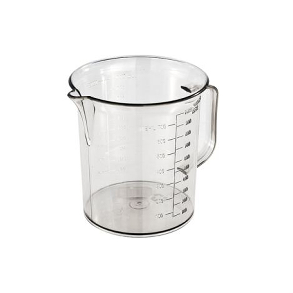 Messbecher 1,0 Liter mit Prägeskala | glasklar