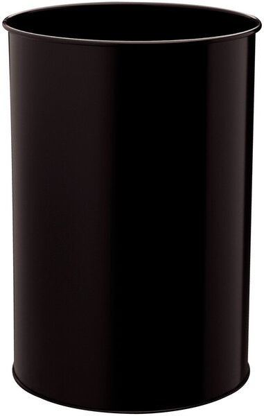 Metall Papierkorb rund, 30,9 Liter 450mm hoch aus Stahl schwarz