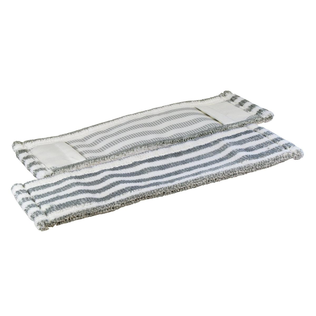 Mikro-Borstenmopp 40 cm | weiß/grau Mikrofaser-Mopp mit eingearbeiteten Polyamid-Borsten. Aufnahme: Tasche