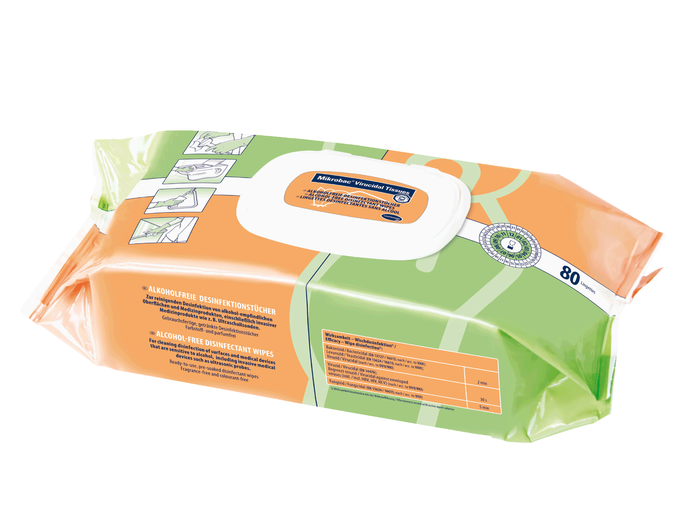 Mikrobac Virucidal Tissues, Flow Pack | 80 Tücher alkohol- und aldehydfreie Desinfektionstücher zur Schnelldesinfektion von Medizinprodukten und anderen Flächen Mikrobac Virucidal Tissues, Flow Pack | 80 Tücher alkohol- und aldehydfreie Desinfektionstücher zur Schnelldesinfektion von Medizinprodukten und anderen Flächen