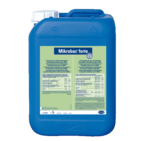 Mikrobac forte | 5 Liter aldehydfreier Flächen-Desinfektionsreiniger mit materialschonendem Schutzfaktor Mikrobac forte | 5 Liter aldehydfreier Flächen-Desinfektionsreiniger mit materialschonendem Schutzfaktor