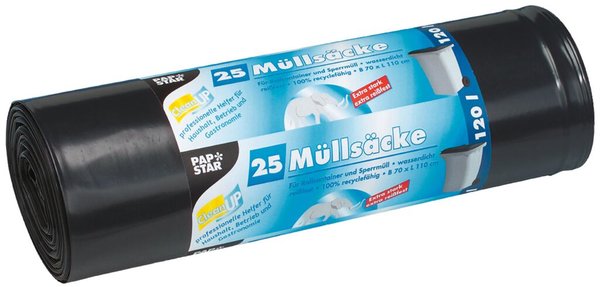 Müllbeutel, LDPE, 120l, 110x70cm, schwarz
