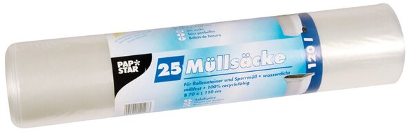 Müllbeutel, LDPE, 120l, 110x70cm, transparent