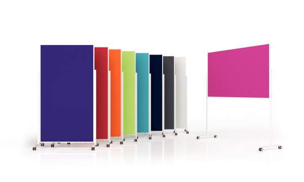 Moderationstafel VarioPin 1000 x 1800 mm, pink, Filz