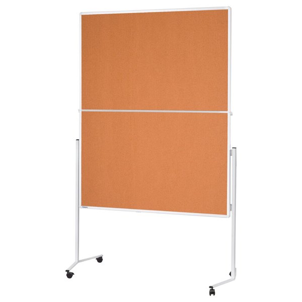 Moderationstafel klappbar Kork 1200 x 1500 mm mit weißem Rahmen