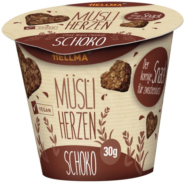 Müsli-Herzen Schoko, 30 g, mit Haferflocken