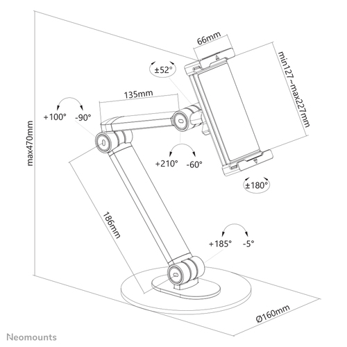 NEOMOUNTS BY NEWSTAR DS15-550BL1 - Befestigungskit (Halter) - für Tablett - Sch