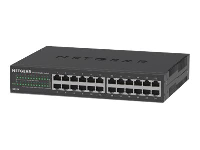 NETGEAR GS324 24-Port Gigabit Ethernet Unmanaged Switch lüfterlos mit Wand- und