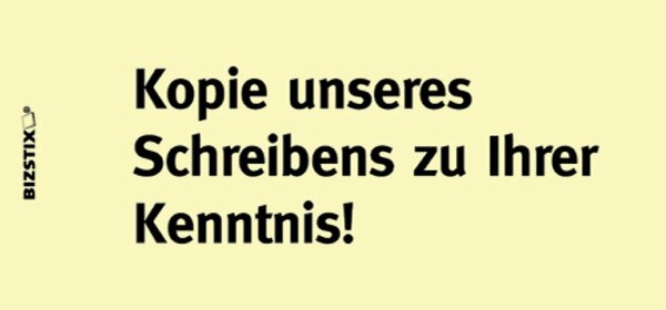 Haftnotizen 75 x 35 mm, gelb Kopie unseres Schreibens zu Ihrer