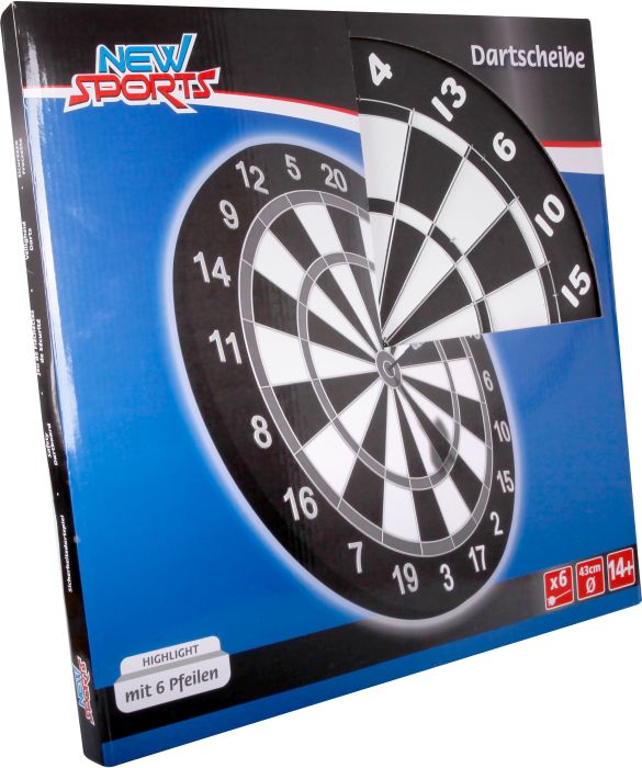 NSP Kork Dartboard inkl. 6 Pfeilen, Nr: 72108914